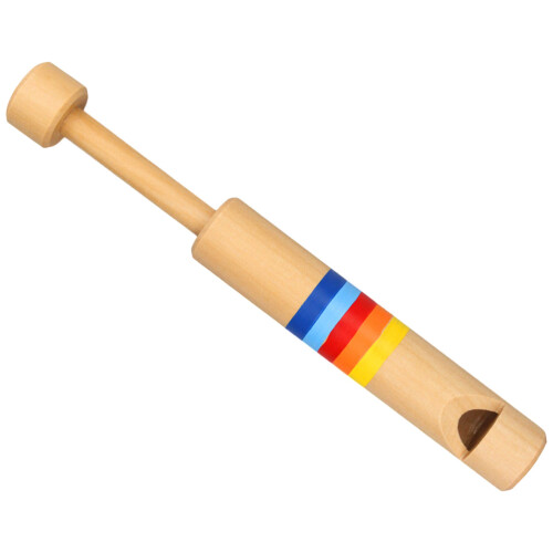 Pull-Push Wooden Whistle Flute Toy Musical Instrument 2
