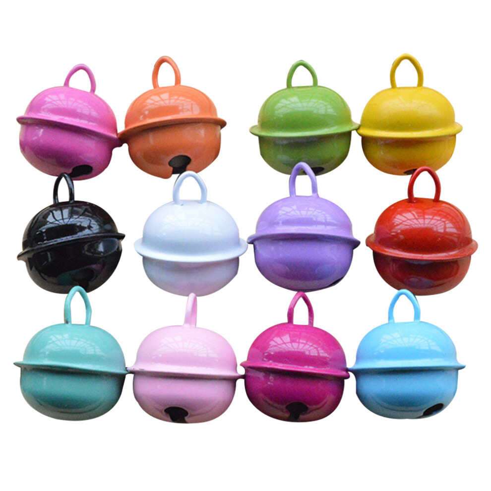 Inoomp 30Pcs 22Mm Colorful Jingle Bell Metal Bells For Jewelry Xmas Crafts