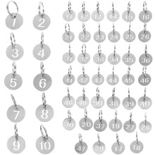 50pcs stainless steel round numbered tags 1-50 for kindergarten use