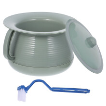 Chamber Pot With Lid Handle And Brush Urinal Bottle Bedroom Toilet