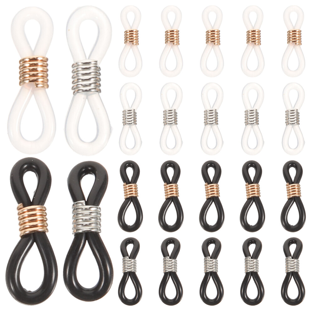 Inoomp 100Pcs Silicone Glasses Chain Buckle Adjustable Ring For Eyewear Cord