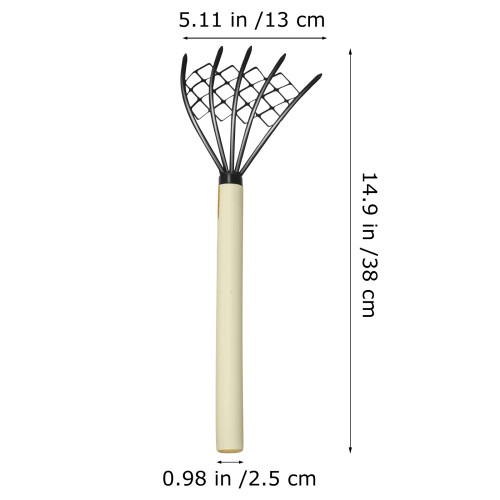 2Pcs hand Rake 5-Tine Beach Shell Rake With Mesh Net 1