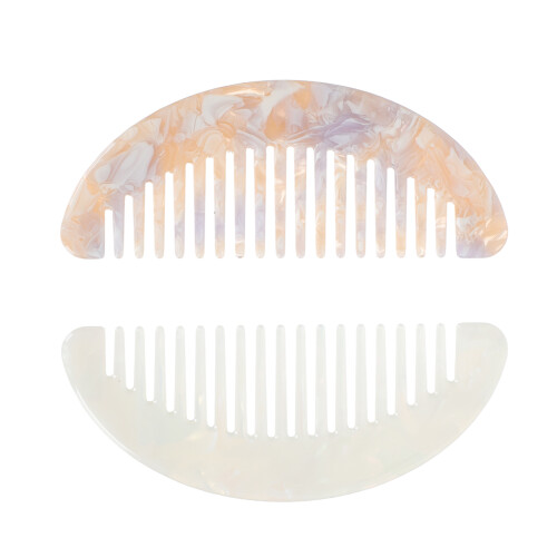 2Pcs Retro Mini Wide Tooth Comb Acetate Hair Comb 2