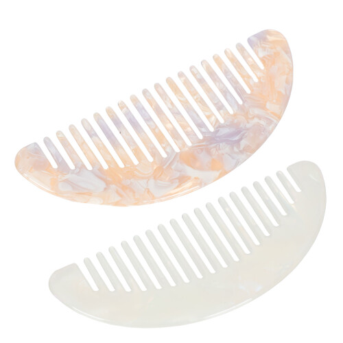2Pcs Retro Mini Wide Tooth Comb Acetate Hair Comb