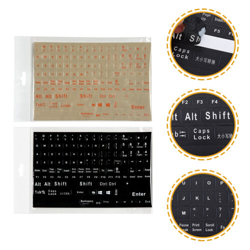 2 sheets universal english keyboard stickers for laptop letters 1