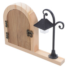 wooden door light switch cover with glowing lamp for children and pets
