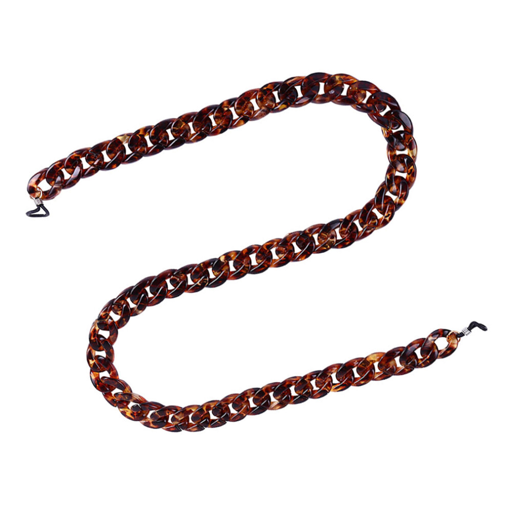Vaguelly Brown Universal Anti-Slip Tortoise-Shell Eyeglasses Chain Alloy Cord