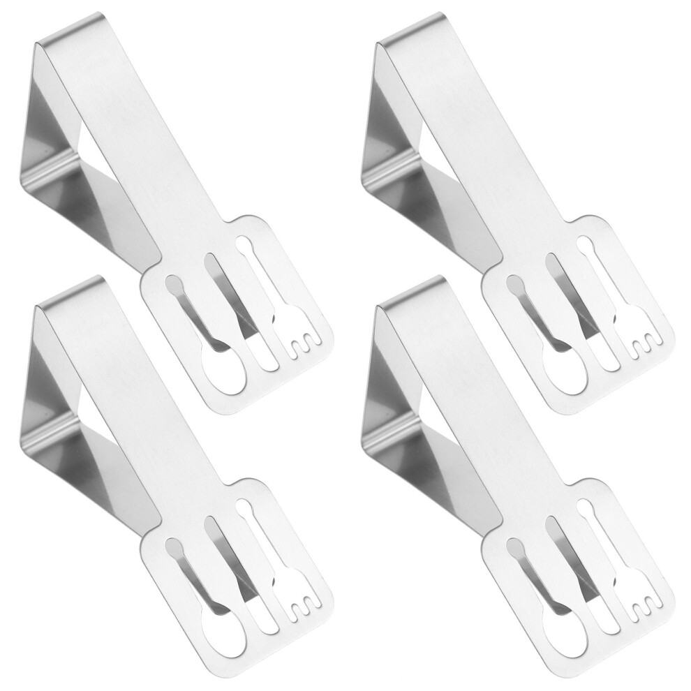 4Pcs Stainless Steel Triangle Tablecloth Clips Non Slip Fixator 3321951838397