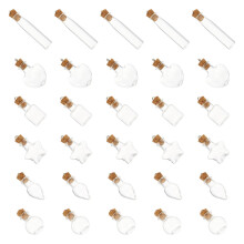30pcs transparent glass jars with corks multipurpose bottles