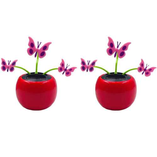 2pcs solar powered car interior decor swing gift abs desktop ornament