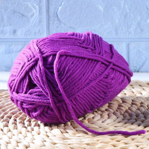 cotone 50 g spesso per uncinetto, per capi viola scuro 1