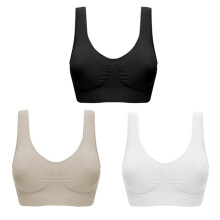 reggiseni sportivi 3 pezzi imbottiti push-up cuciture s