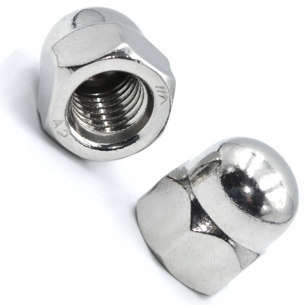 (20, M12) Dome Nuts A2 Stainless Steel Hex Acorn Cap Nut (Din 1587) 5056826610249