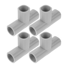 4 stück t-verbinder pvc 3-wege rohrverbinder hellgrau für diy