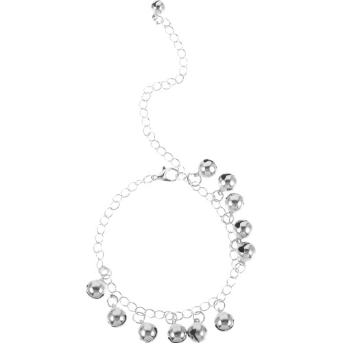 Bell Charm Bracelet Silver Plated Solid Link Chain For Women 2