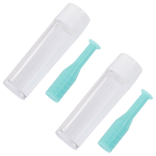 2Pcs Rgp Lens Insertion Removal Suction Cup With Bottle Green