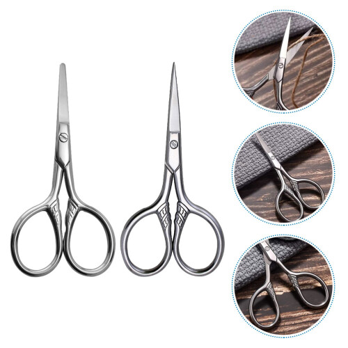 2pcs small stainless steel eyebrow grooming scissors 2
