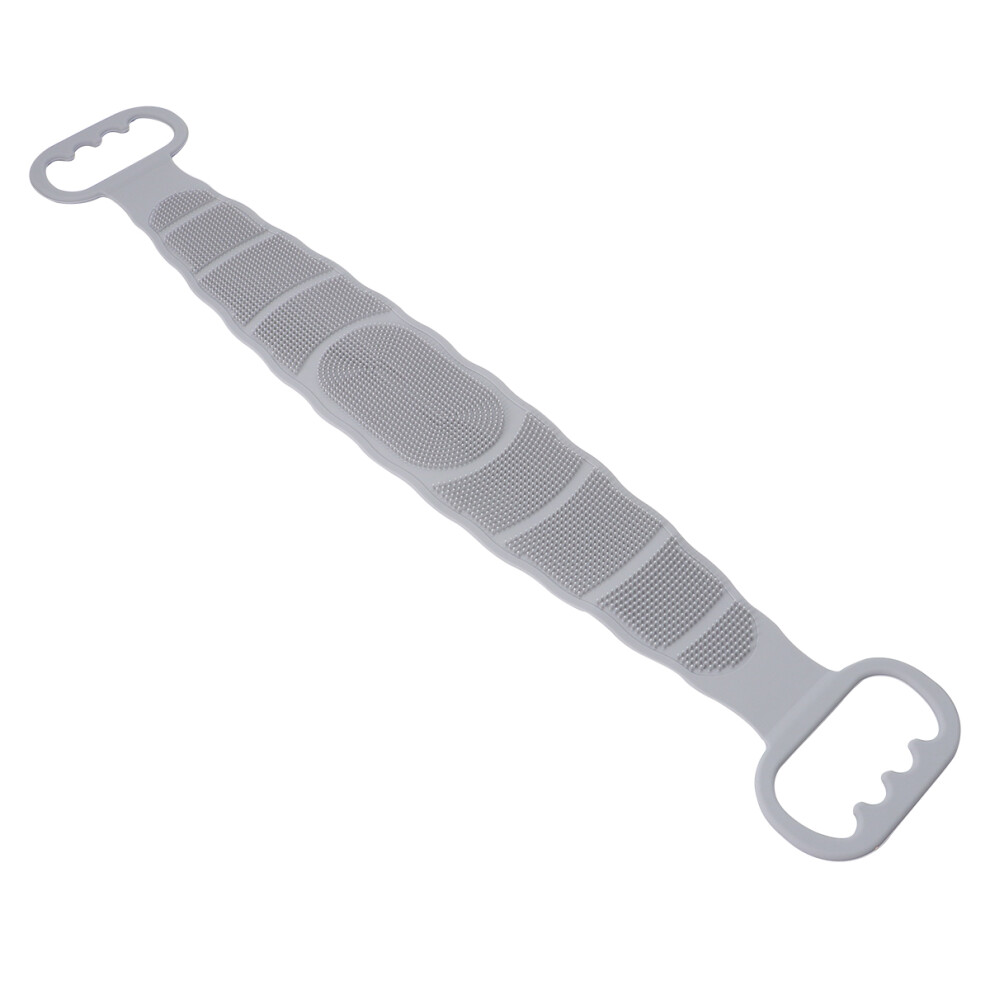 Inoomp Grey Silicone Bath Towel Long Strip Exfoliating Body Scrubber For Shower