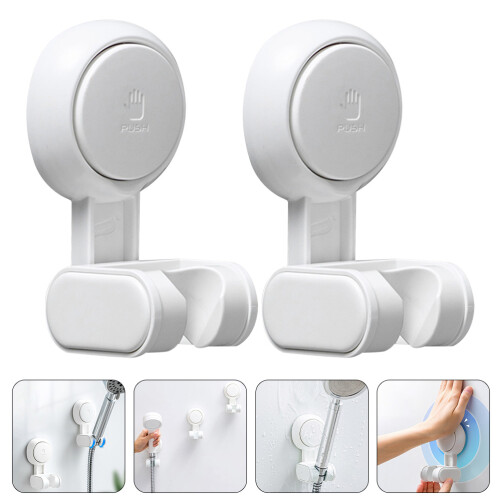 2Pcs Adjustable Handheld Showerhead Bracket No Punch Suction Mount 2