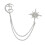 deer moon star brooch with decorative chain lapel pin 4