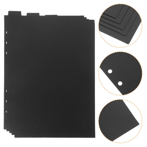 5Pcs A5 6-Hole Binder Dividers With Top Tabs For Office Use 2