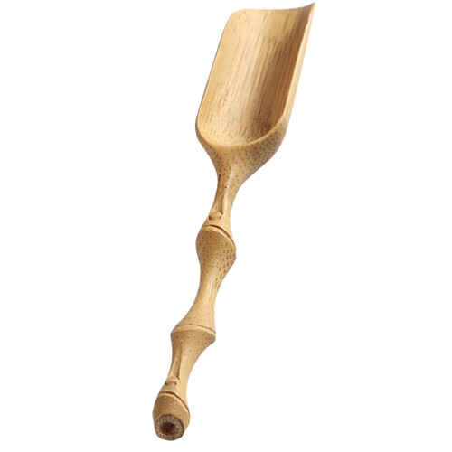 Carved Bamboo Tea Scoop Light Yellow Tea Set Accessory 2