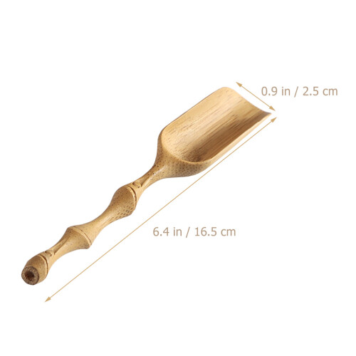 Carved Bamboo Tea Scoop Light Yellow Tea Set Accessory 1
