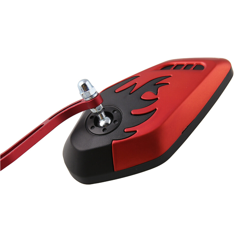 2Pcs Motorcycle Handlebar Rearview Mirror Aluminum Alloy Reflector Red 3322059890966