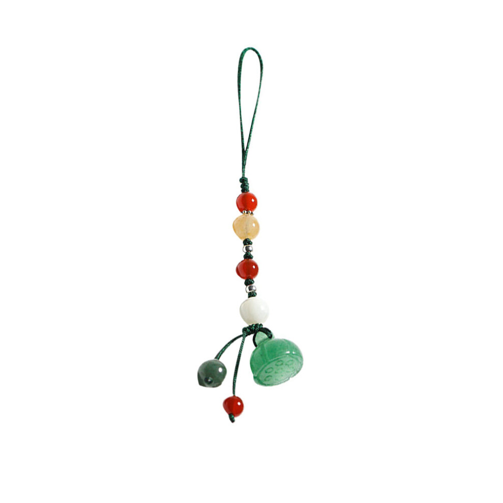 1Pc Jade Agate Mobile Phone Pendant Car Key Hanging Decor Green 3322122725843