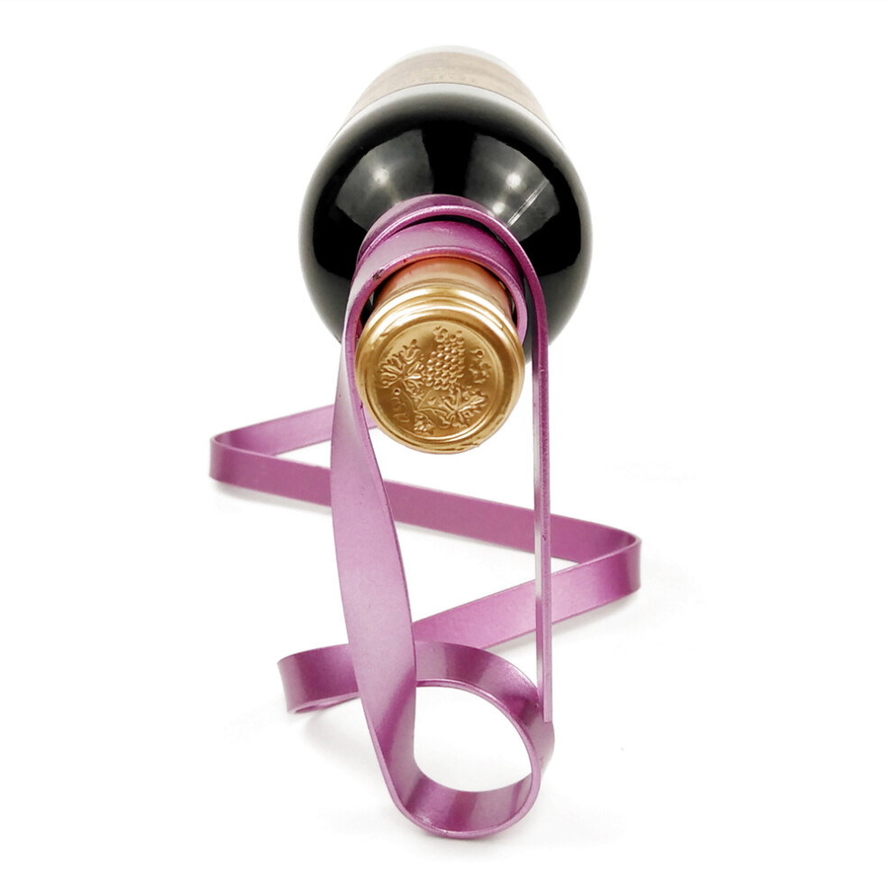 1Pc Iron Ribbon Suspension Wine Rack Holder Table Decor Pink-image-OPC-PKTMCYC-NEW