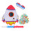 Rocket Piñata with Blindfold Stick for Kids Space Party Decor 1