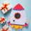 Rocket Piñata with Blindfold Stick for Kids Space Party Decor 6