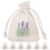 10Pcs Small Burlap Drawstring Sachet Bags With Lavender Pattern 1