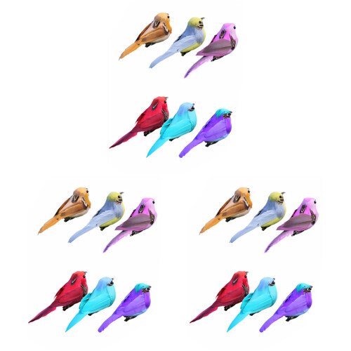 18 Pcs Colorful Simulation Birds Garden Yard Decor 2