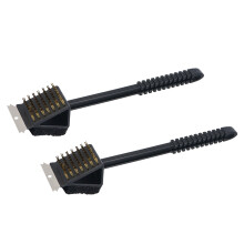 Raindrops Sturdy Grill Cleaning Brush Black 2pcs 14.2*3*2.8in