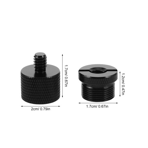4 Pezzi Adattatore Asta Microfono 5/8 a 1/4 Maschio Alluminio 1