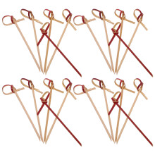 100Stk Rote Bambus Cake Picks Mit Knoten Für Party Und Dessert