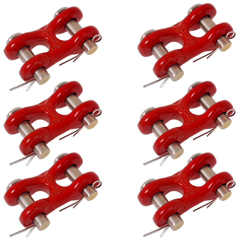 6 Pack Safety Chain Repair Link Zinc Plated G70 Forged Double Clevis Link Heavy Duty Trailer Tie Down Links 2600Lb Wll 9084446175905