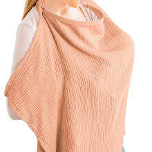 Muslin Nursing Cover Breastfeeding Apron Adjustable Privacy 360 Degree Coverage Priva Breathable Pink 75x95cm For Mom