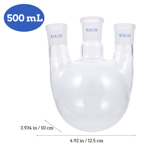 béquer de transparente com frasco de ebulição de três pescoços 1
