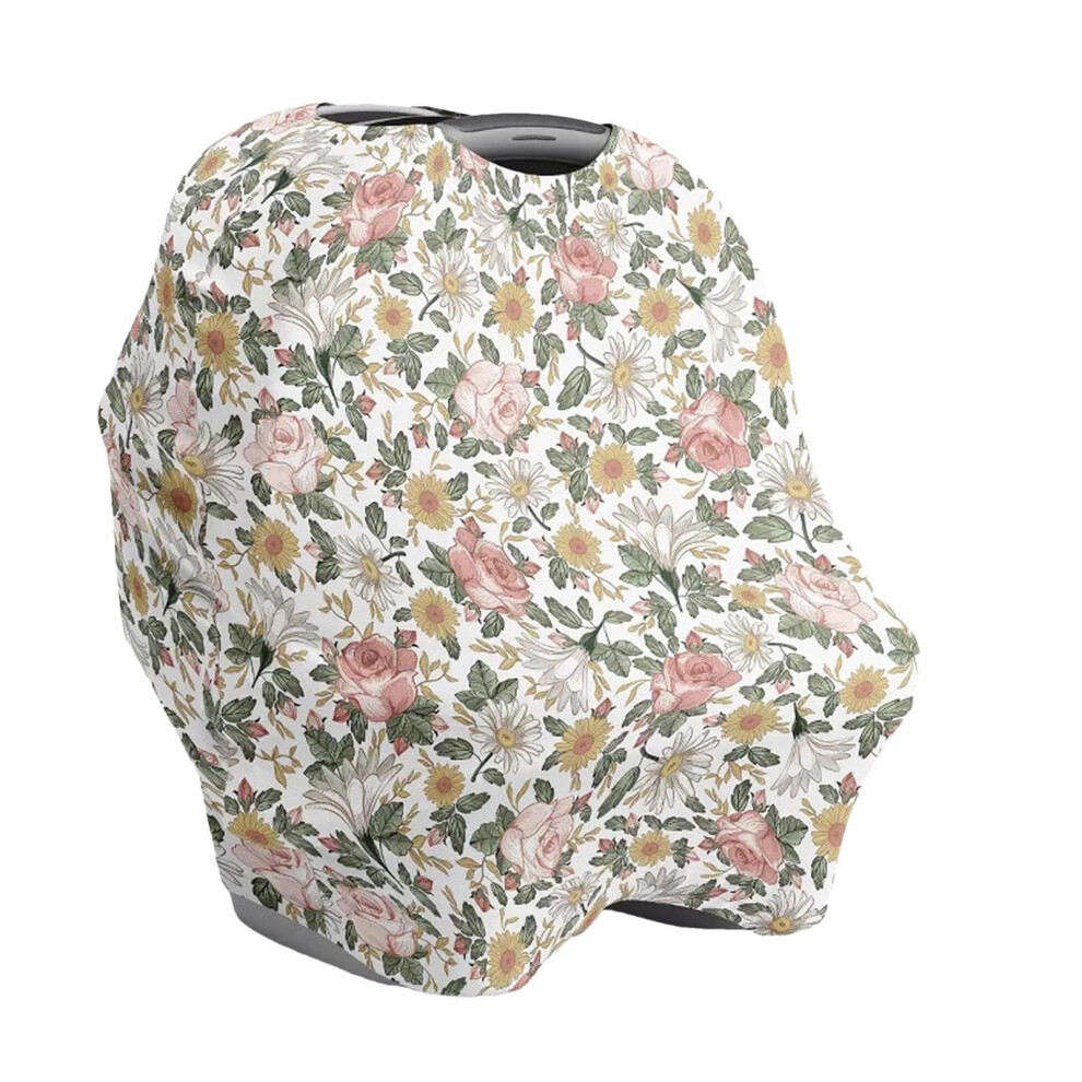 Car Seat Canopy Pram Car Seat With Breathable Nursing Privacy Cover Vintage Flowers