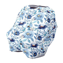 Baby Car Seat Canopy, Multi-Use Canopy, Privacy Breastfeeding, Breathable Blue Flower Stroller Cover, Universal Fit