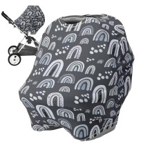 Car Seat Baby Breathable Nursing Cover, Multi-Purpose Soft Breastfeeding Cover, Baby Carseat Canopy, Stroller Black