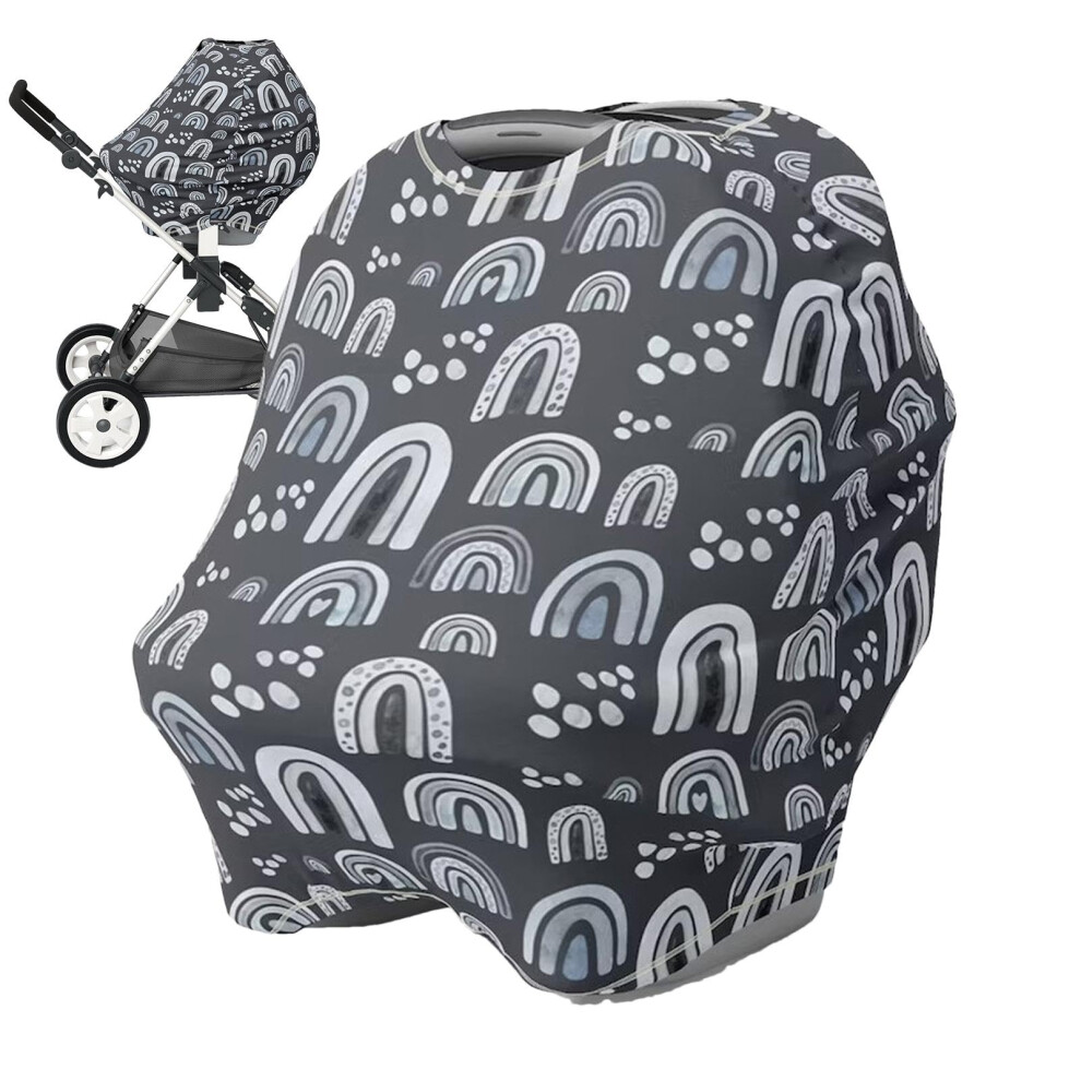 Car Seat Baby Breathable Nursing Cover, Multi-Purpose Soft Breastfeeding Cover, Baby Carseat Canopy, Stroller Black