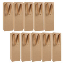 10 kraftpapier-beutel für rotwein geschenkverpackung