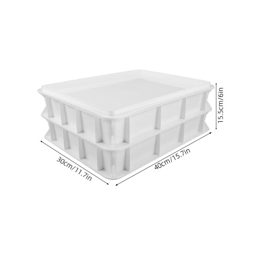 stackbarer pizzateig-gärkasten 40x30 cm mit deckel, platzsparend 1