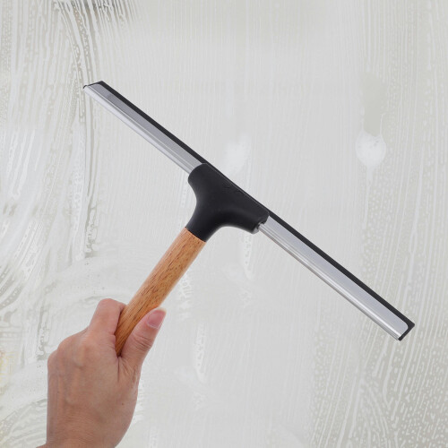 escurridor de vidrio para ducha y con mango madera 12 pulgadas 2