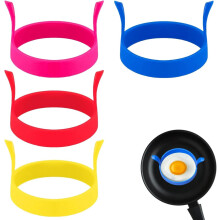 Silicone Fried Egg Rings 4 Pack Nonstick Heat Resistant Egg Ring Molds For Pancakes Eggs Omelet Reusable Skillet Griddle