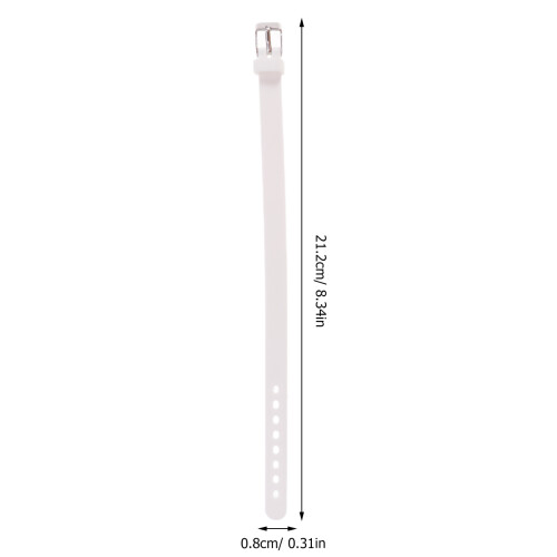 solid color silicone wristband simple bracelet for kids white 1