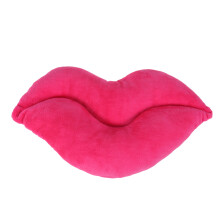 30cm pink plush pillow with red for sofa, pp cotton filled